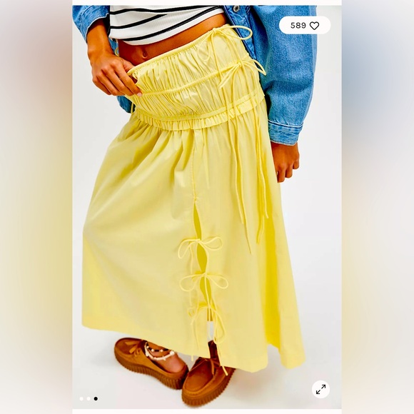 Damson Madder skirt butter yellow NEW - Picture 1 of 9
